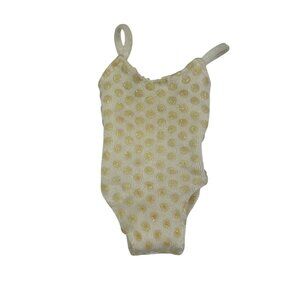 My First Barbie 80s Unitard White Gold Polka Dot Barbie Mattel Doll Clothes